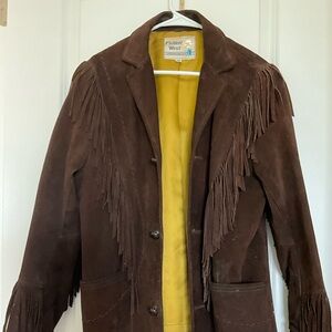 Mens leather fringe jacket